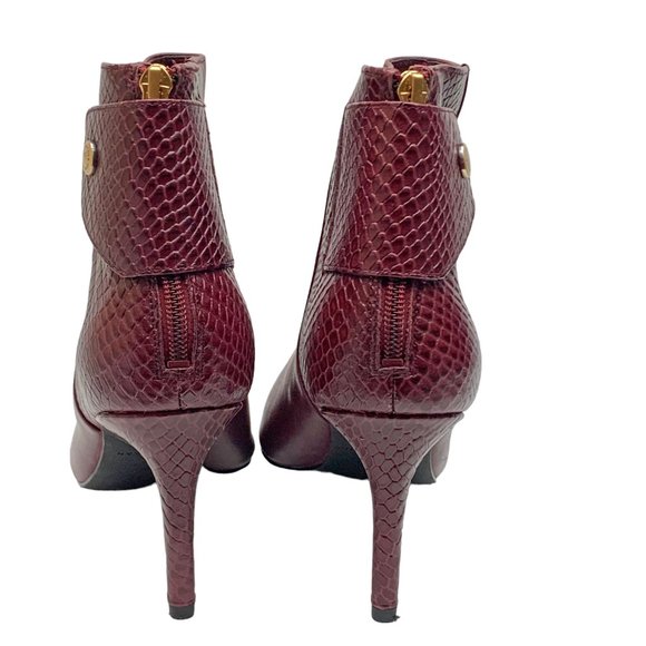 Cole Haan Grand Os Claremont Merlot Smooth Embossed Leather Booties - Picture 8 of 11